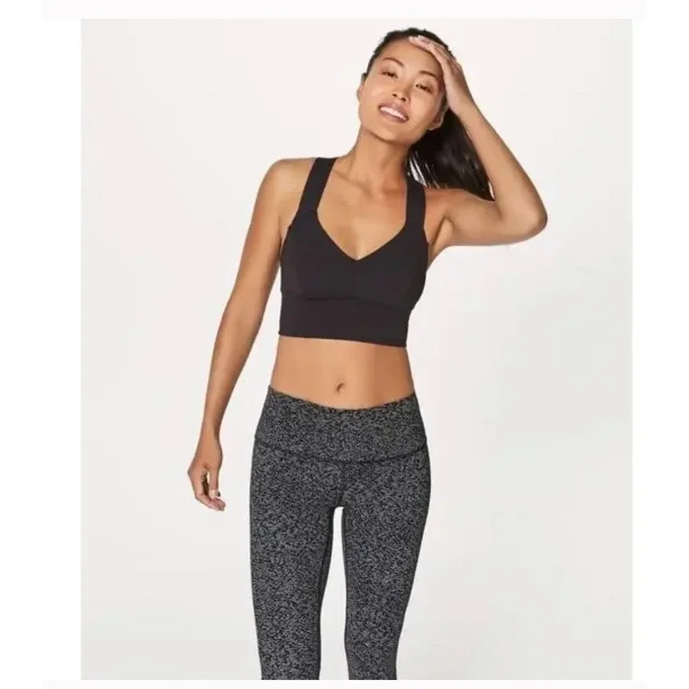 Lululemon Hold Your Form Bra Black‎ Sports Workout Size 6 Gym Yoga